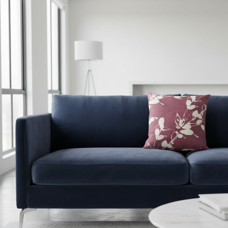 Porto Print in Aubergine Pillow