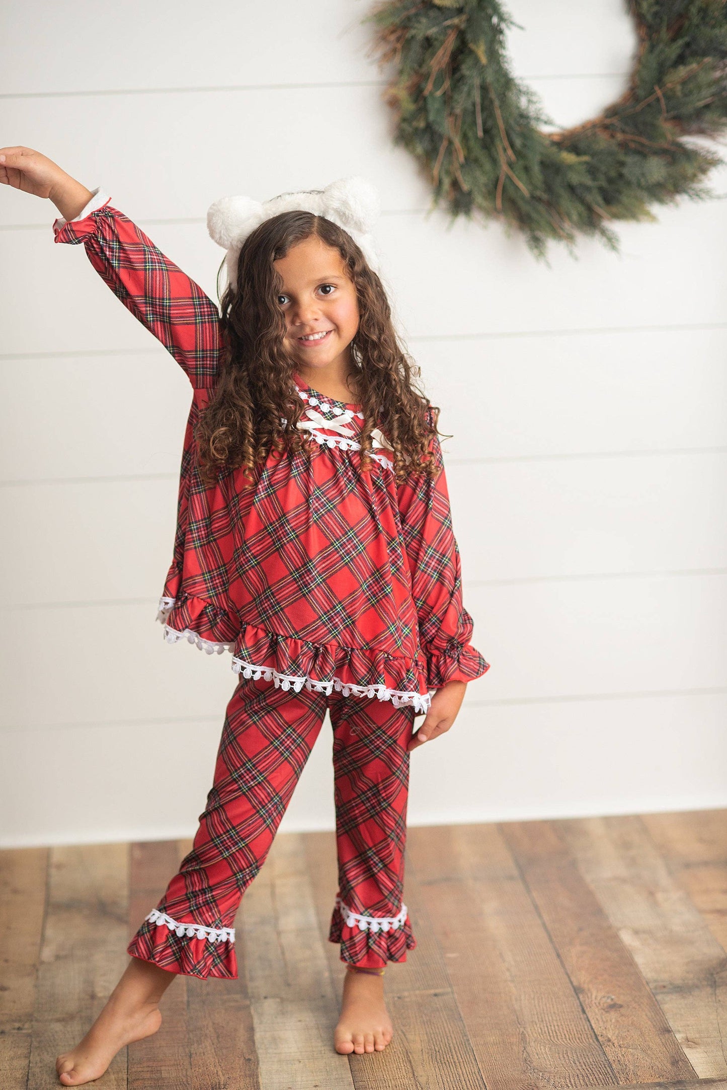Red Plaid Christmas Lounge Set