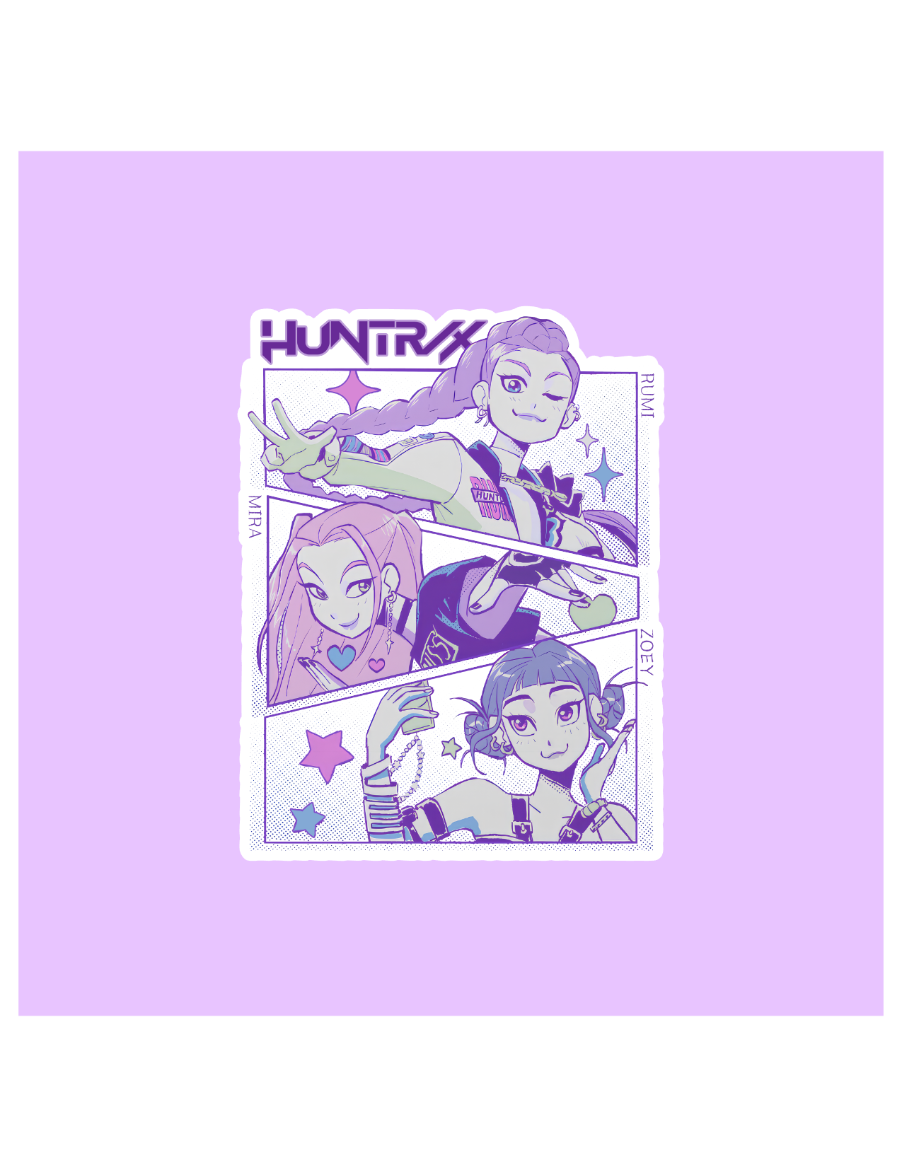 Huntrix Comic Strip KPop inspired Sticker