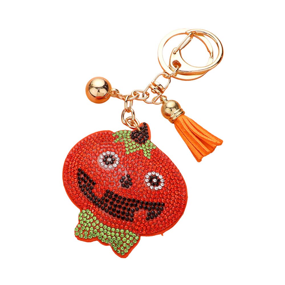 Bling Halloween Pumpkin Keychain