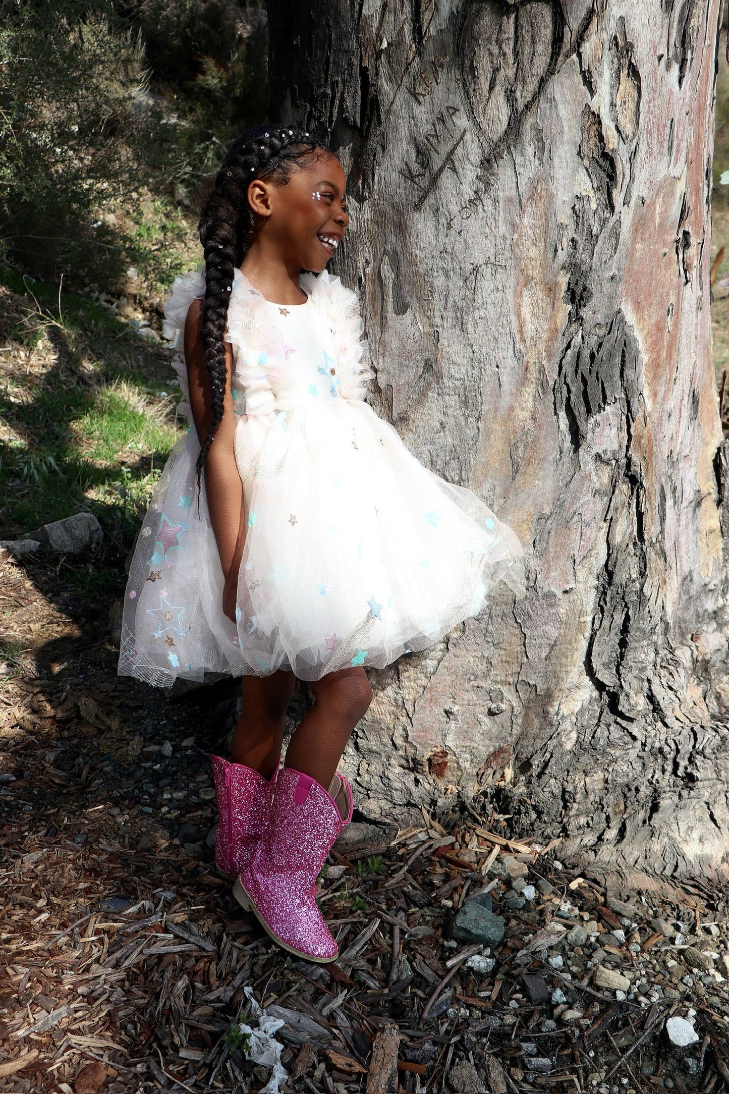 Cream Tulle Star Dress
