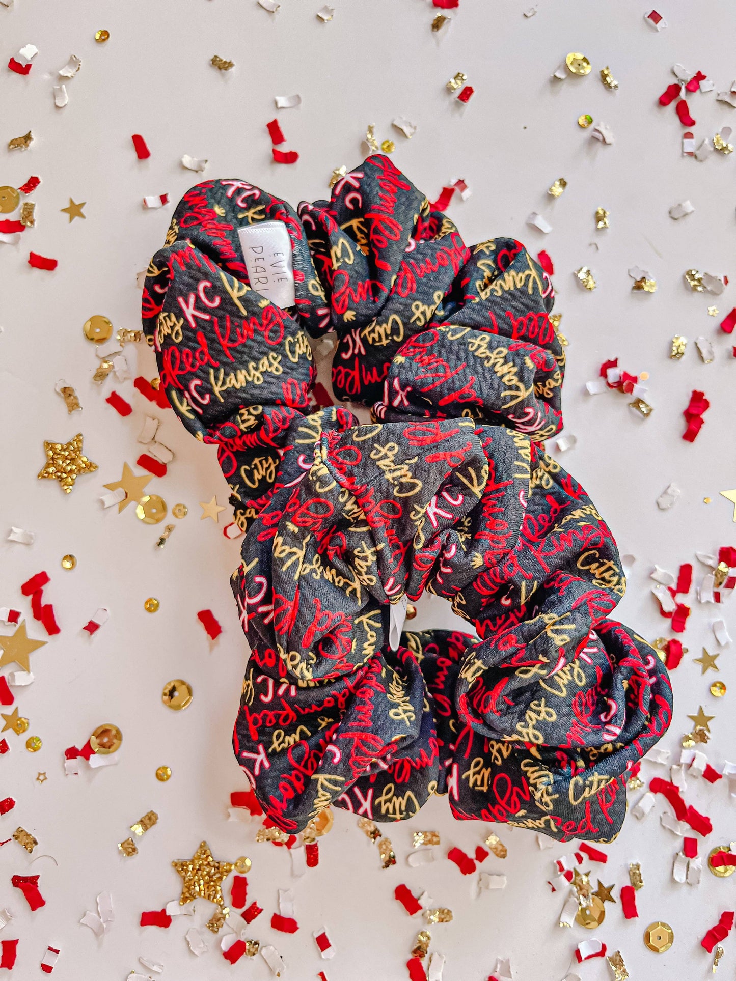Black KC Red Kingdom Oversized Scrunchy