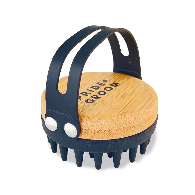 THE MID GROOM KIT — Waterless Foaming Dog & Cat Shampoo with Silicone Dog Grooming Brush with Hand Strap