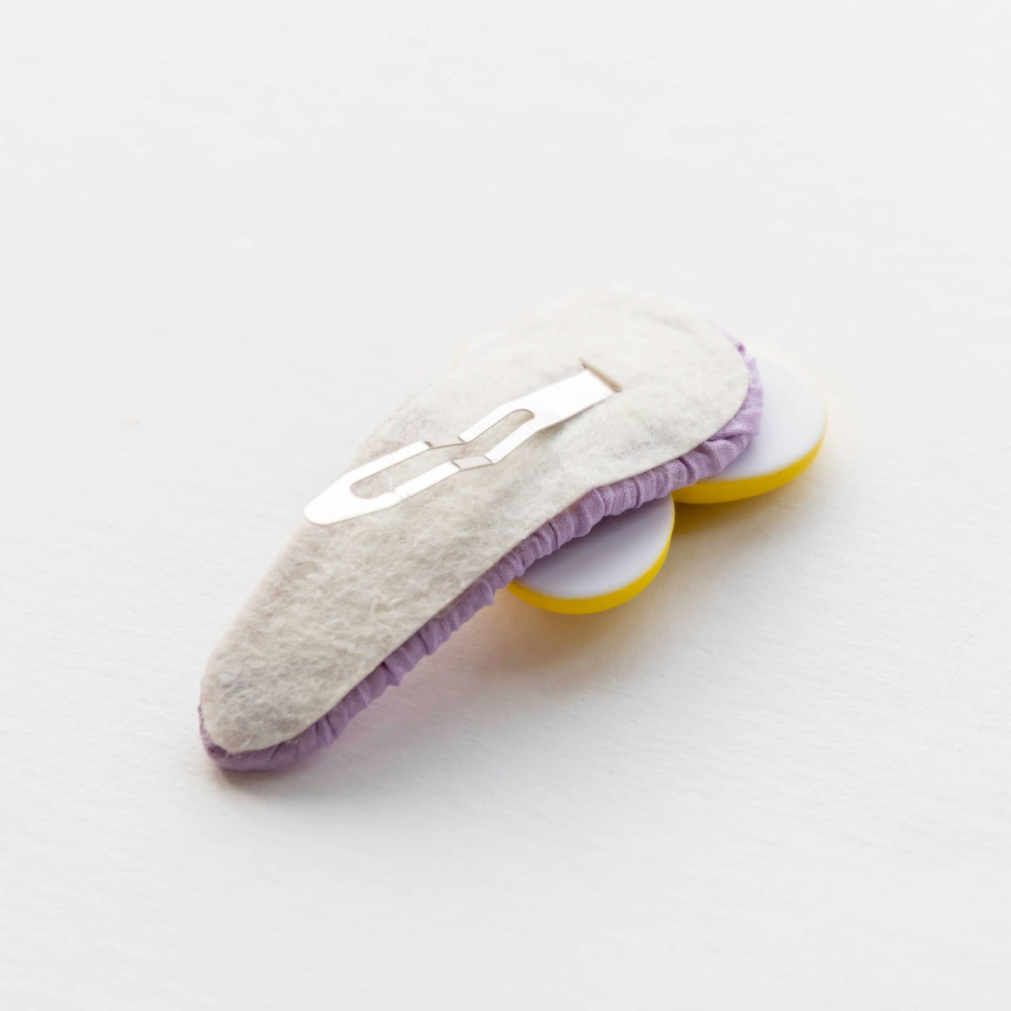 Heart and Ribbon Hair Clips | Yellow & Purple