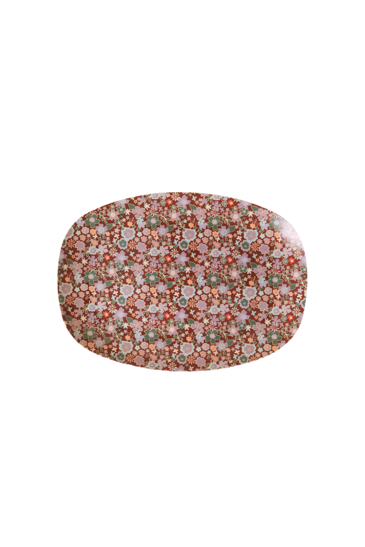 Melamine Small Rectangular Plate | Fall Floral Print