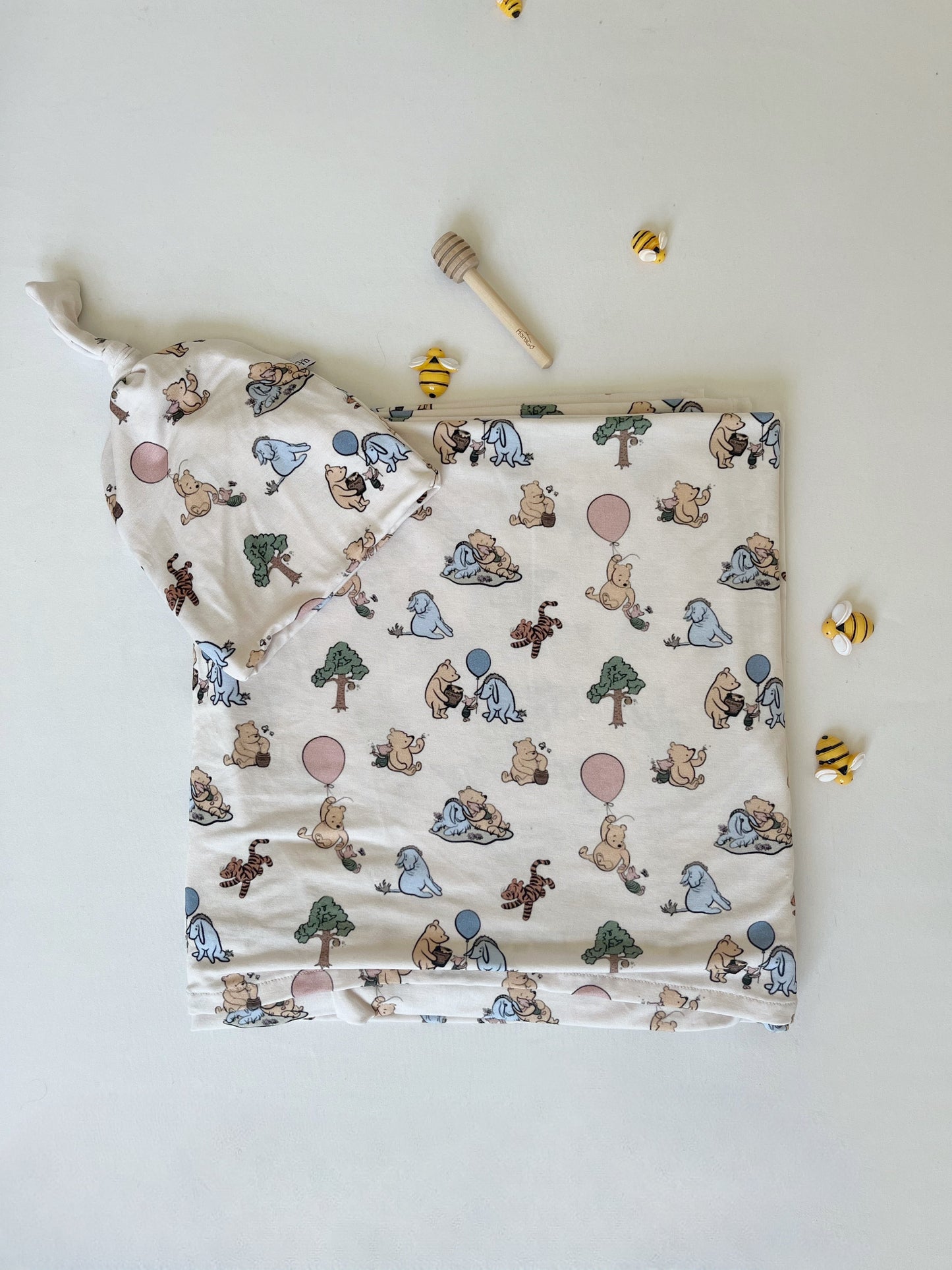 Pooh | Bamboo Swaddle + Beanie Set