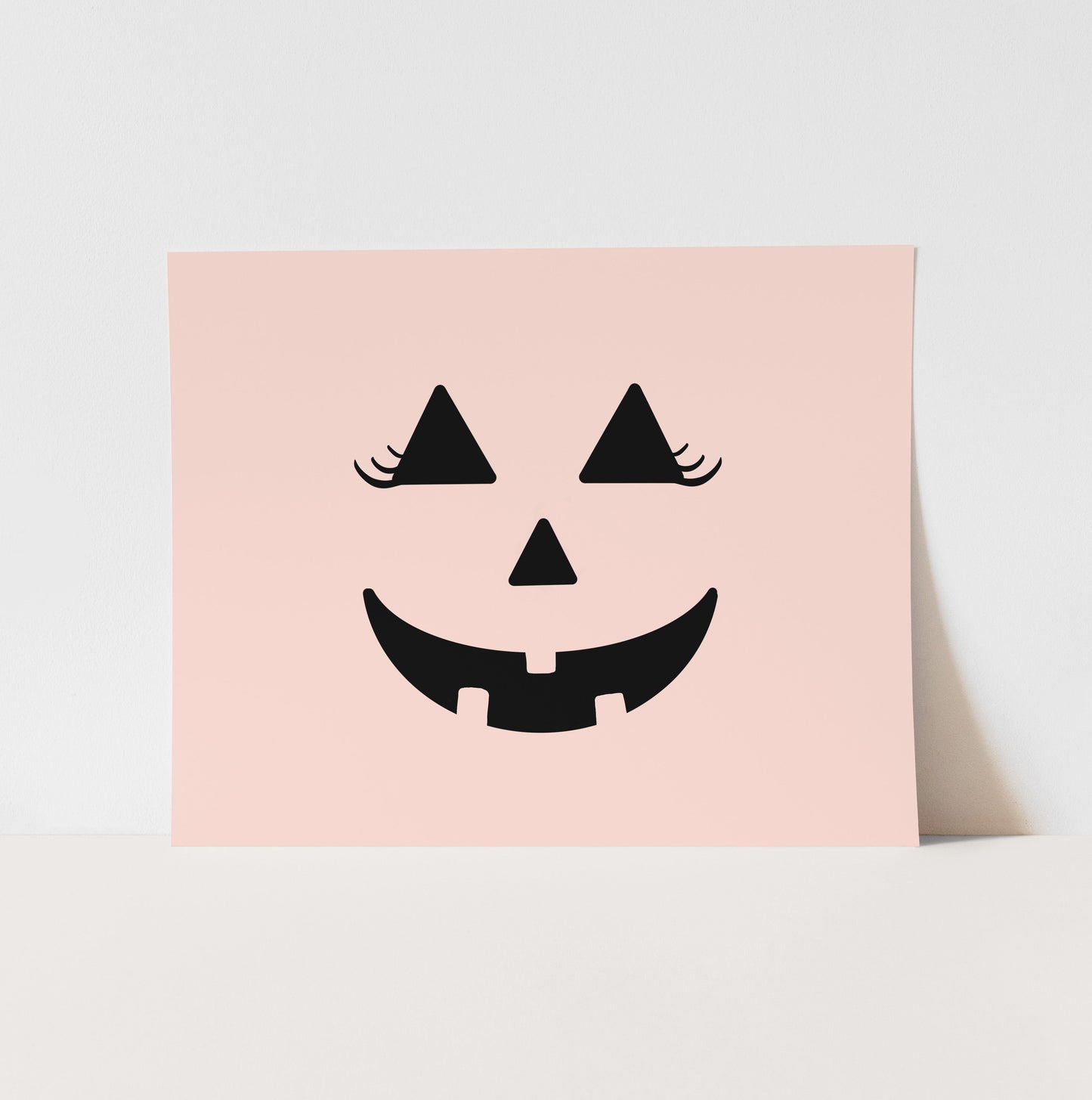 {Pink} Pumpkin Face Art Print