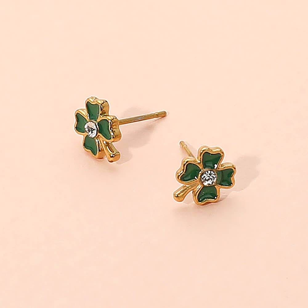 Stainless Steel Clover Stud Earrings