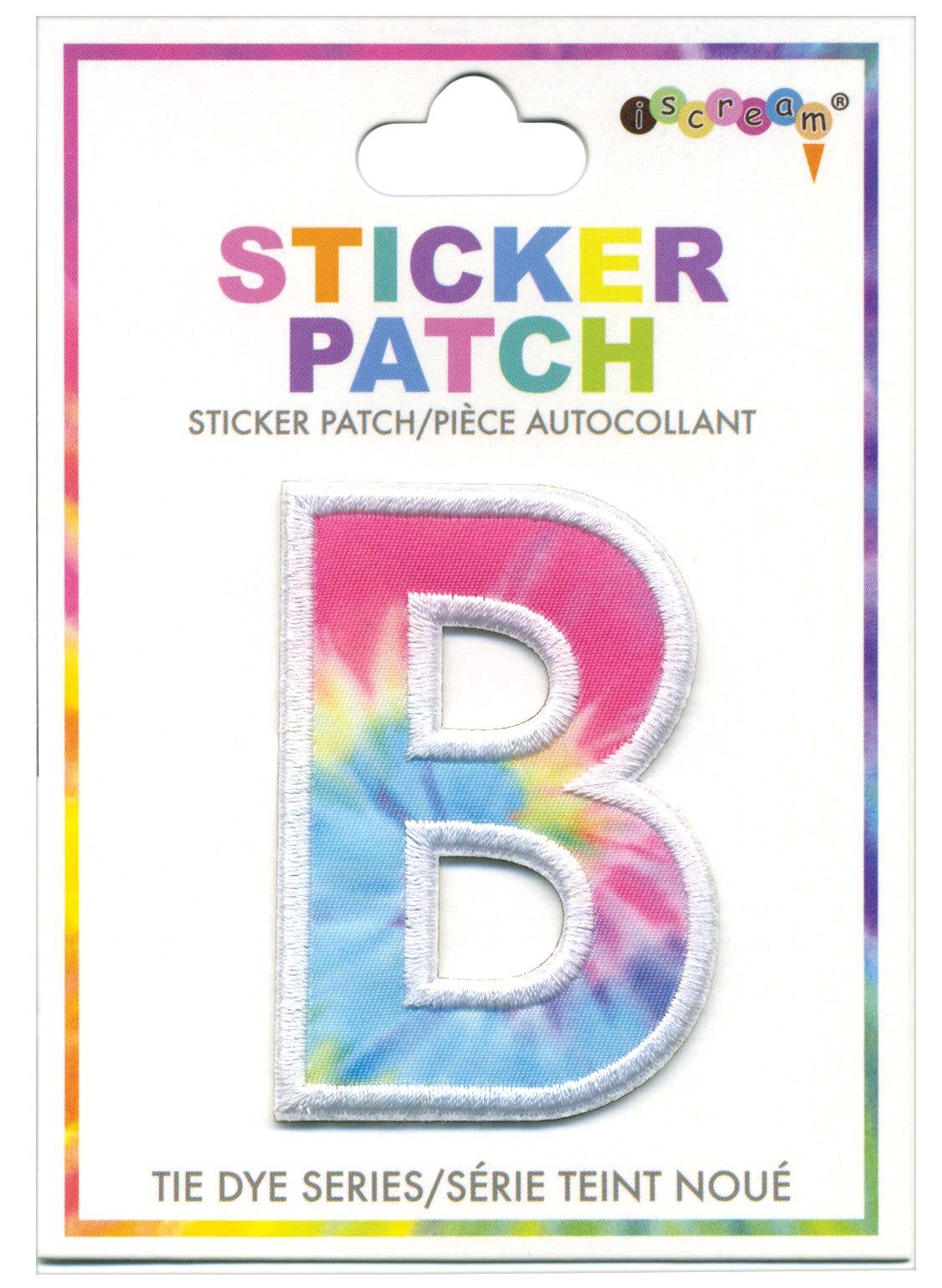 B INITIAL TIE DYE STICKER PATCH