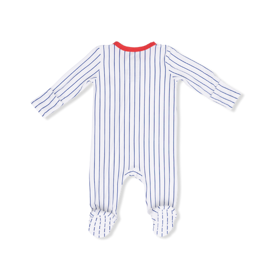 Baseball Stripe - 2 Way Zipper Footie