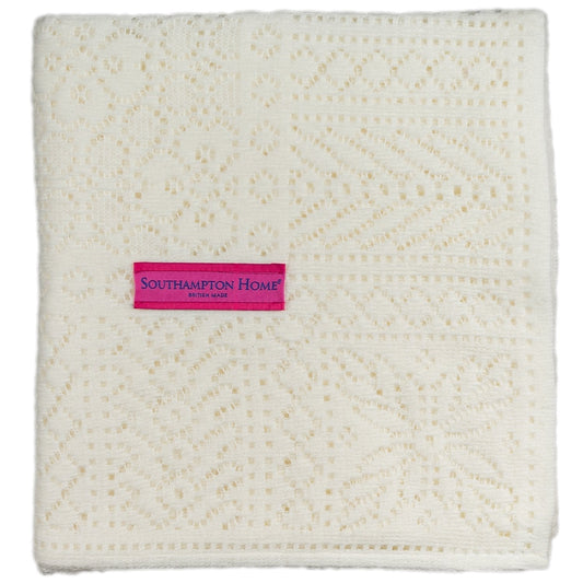 Southampton Home Lace Weave Baby Shawl - Ivory