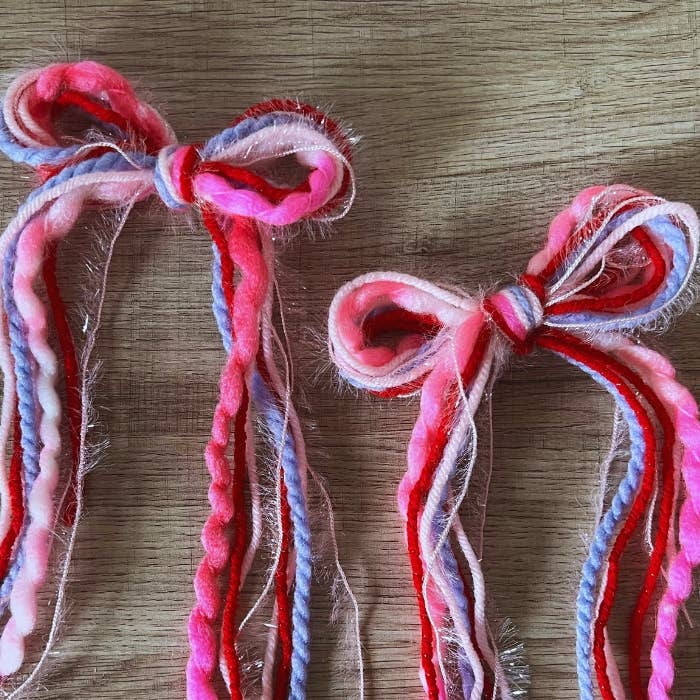 Whimsical Yarn Hair Bow for girls