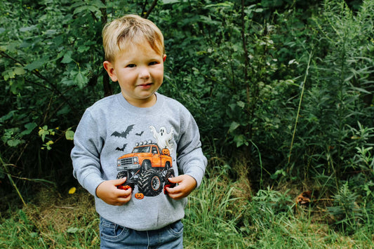 Spooky Monster Truck Toddler/Youth Crewneck Sweatshirt - MTO