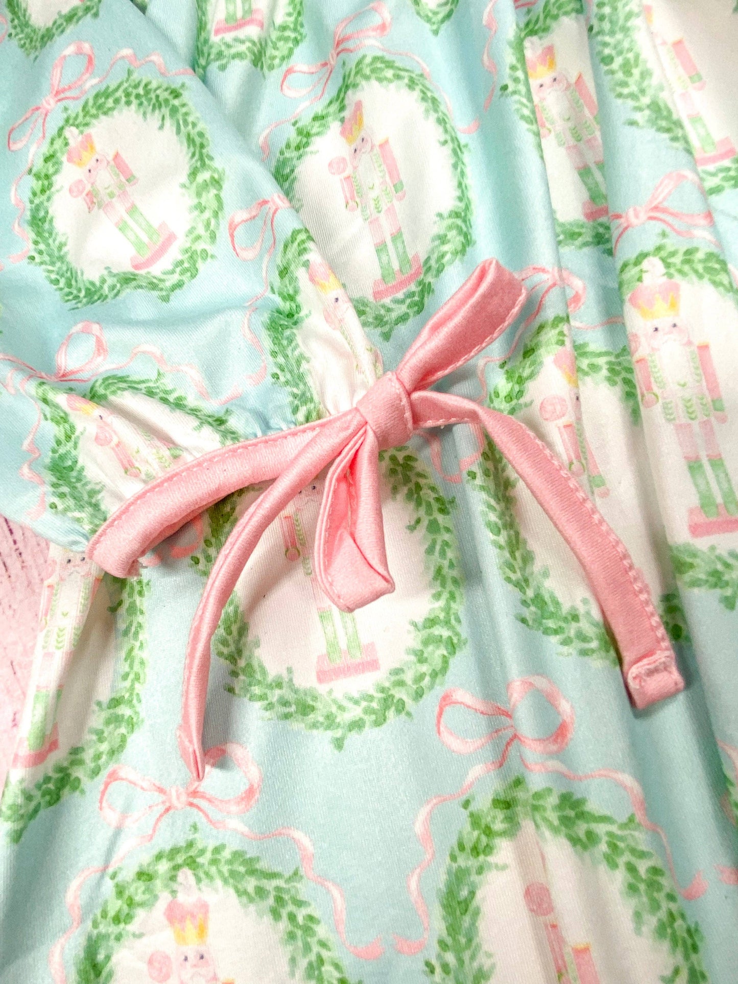 Nutcracker & Tied Long Sleeves Dress