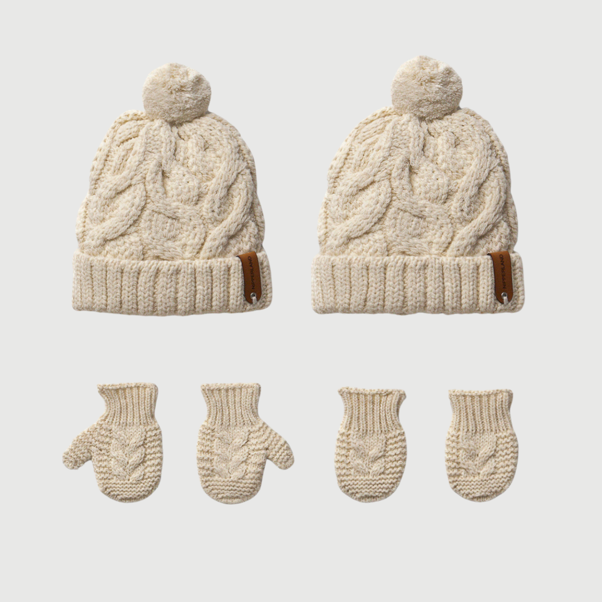 Knit Beanie and Mitten Set (3 colors)