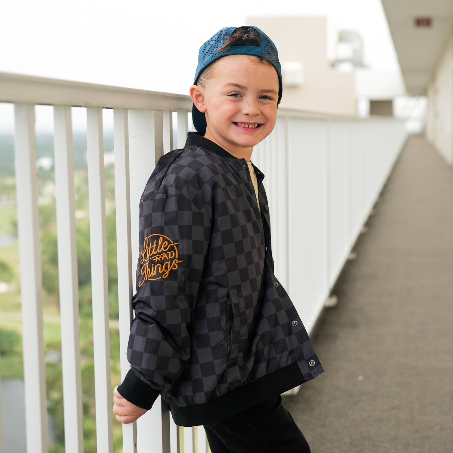 Kids Clothing Waterproof Letterman Jacket - Checkers