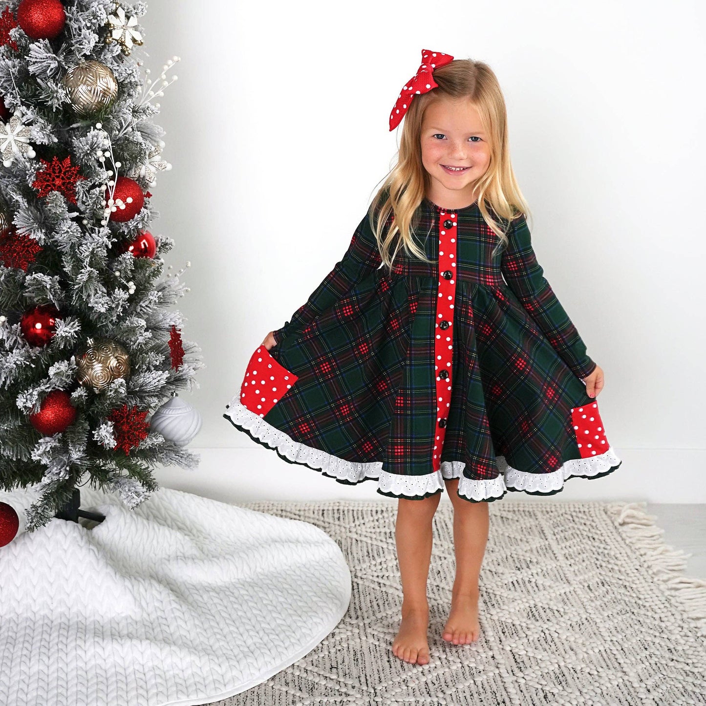 Tartan Button Dress