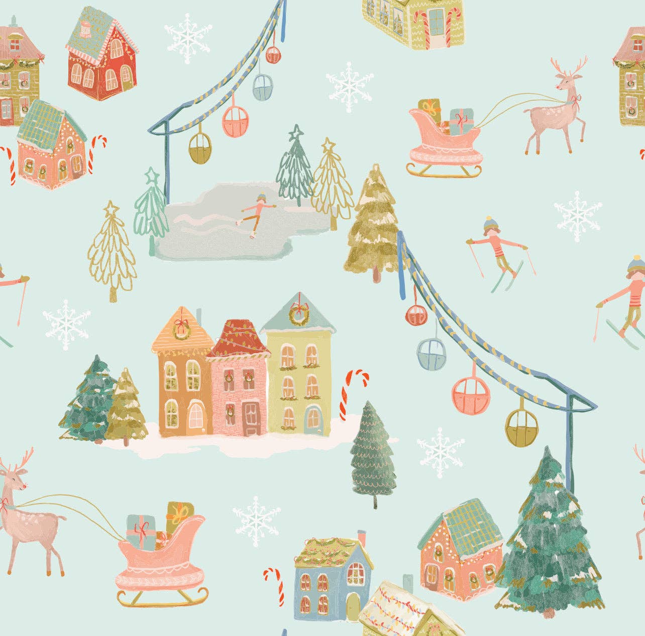 Tunic Style Christmas Village Comfort Set