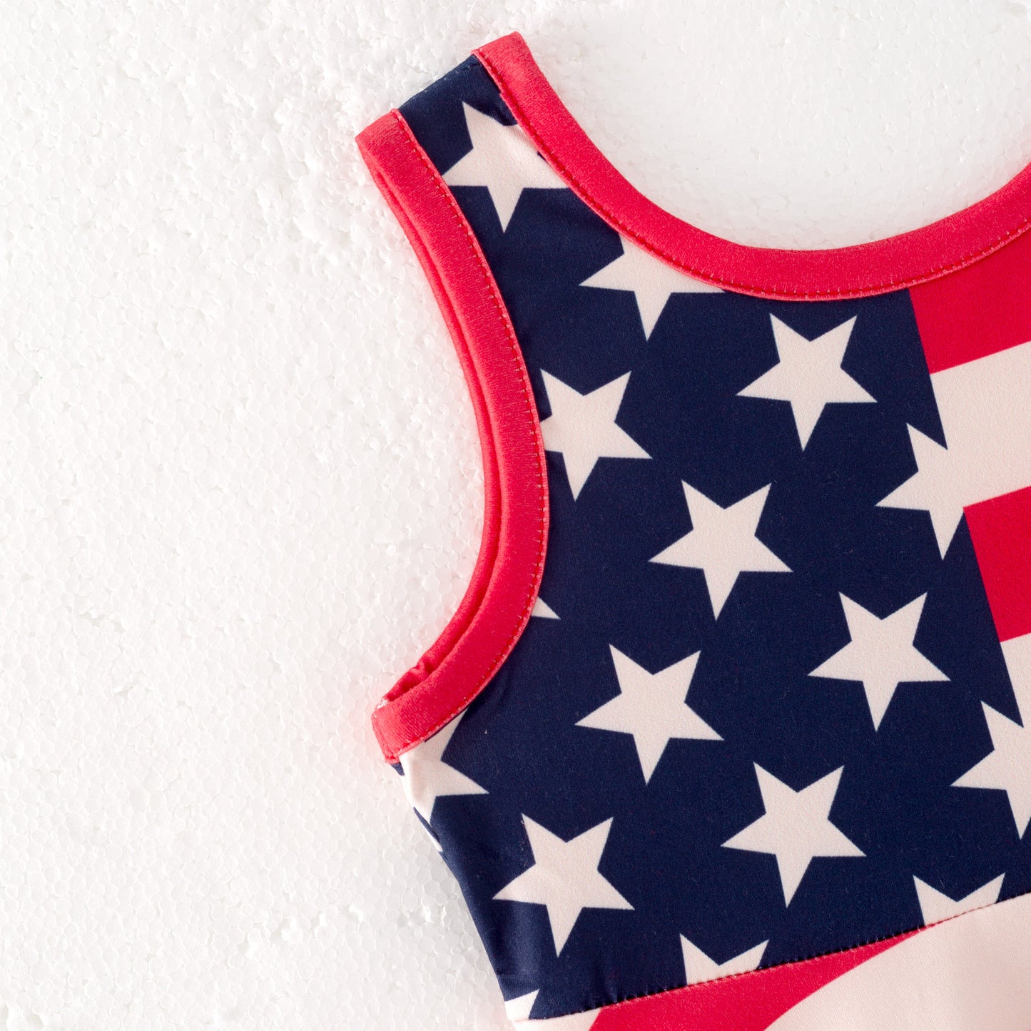 Girls 4th Of July Red Stripes Navy Star Dress