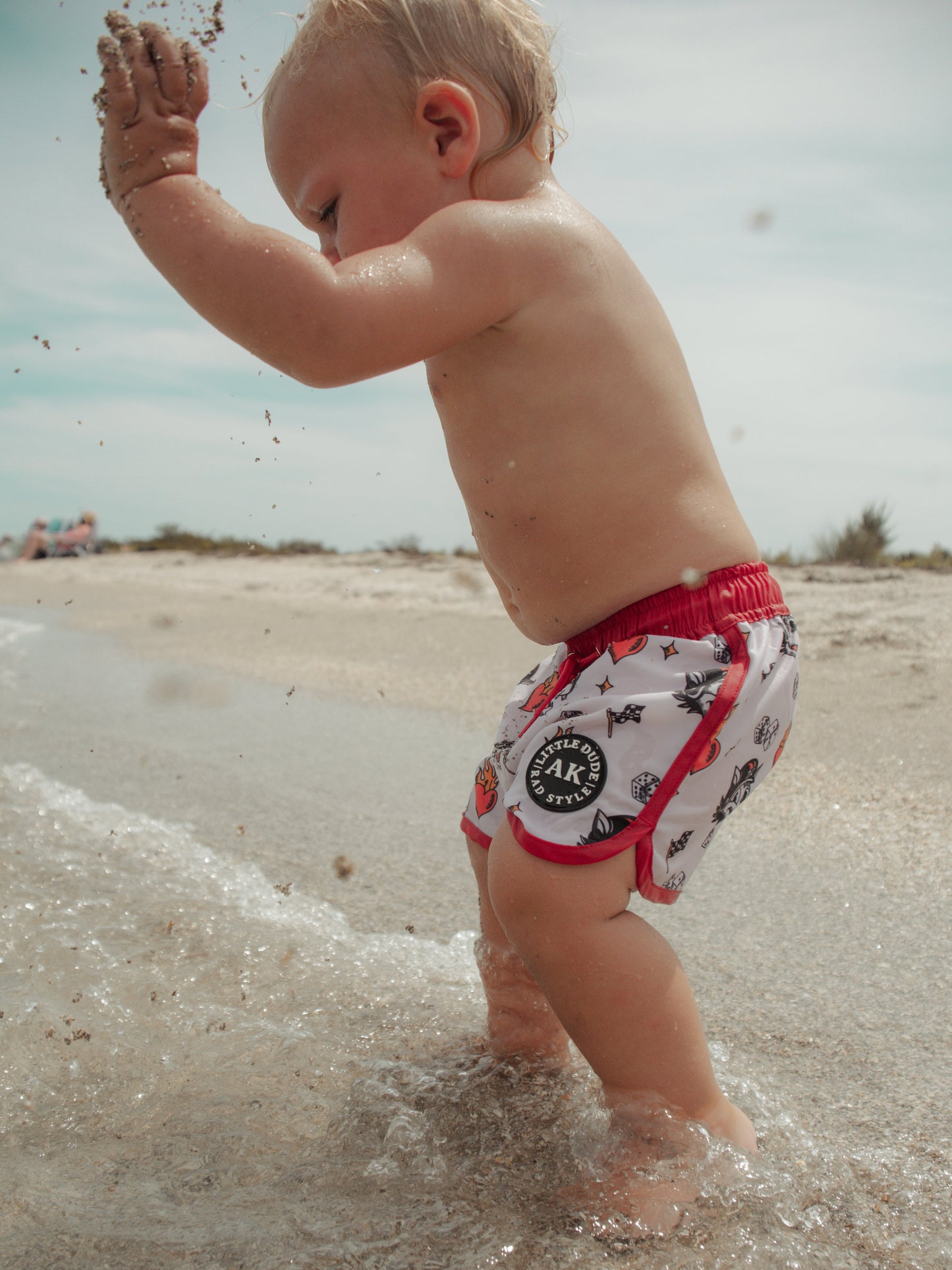 All gas retro hybrid swim shorts