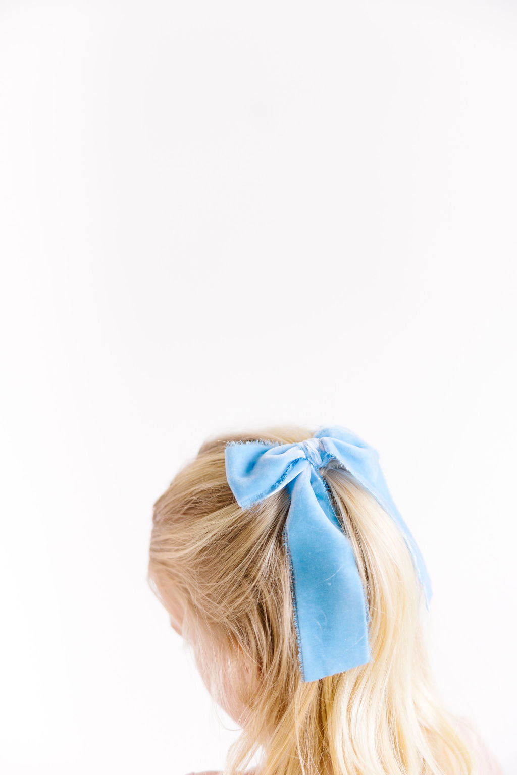 Blue Raw Silk Bow