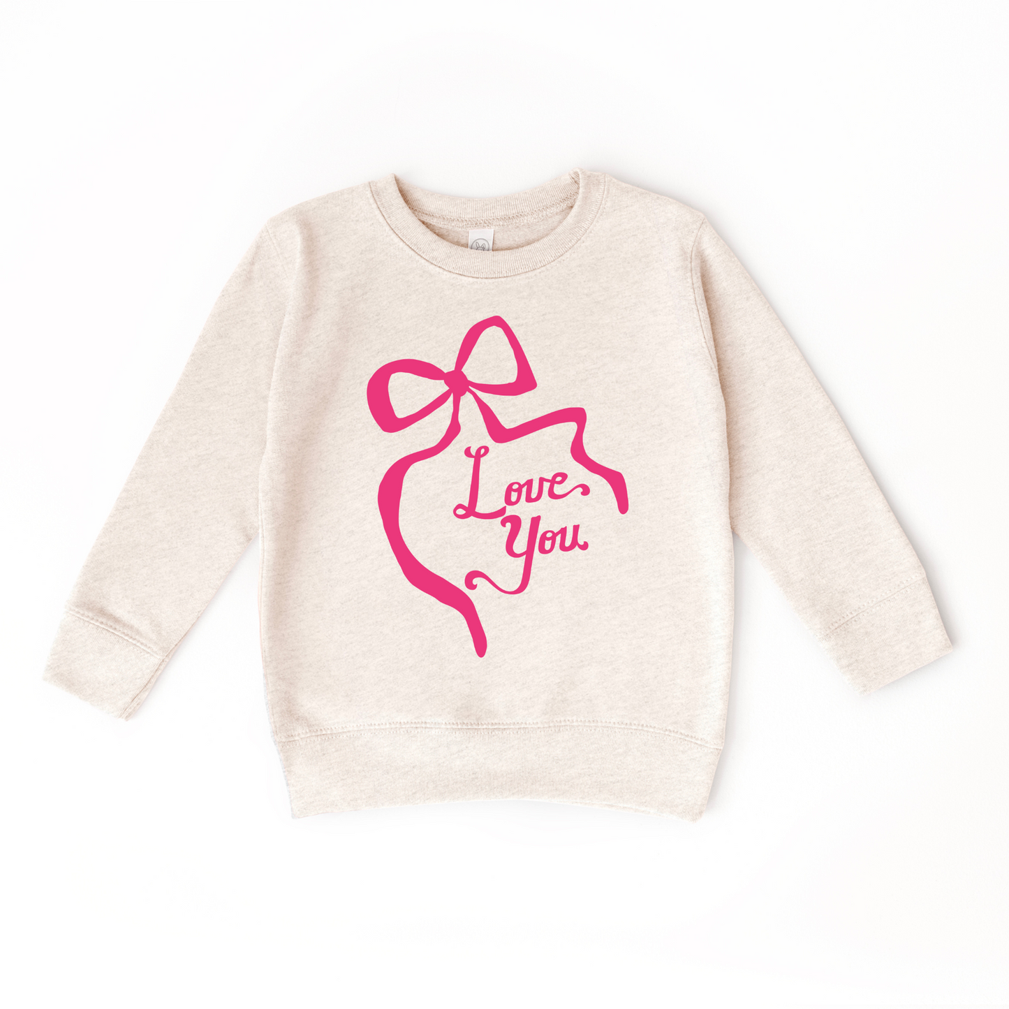 Love You Pink Coquette Bow Sweater