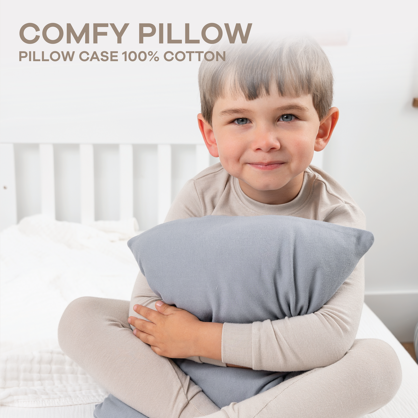 Toddler Pillows with Soft Cotton Pillow Case in Pacific Blue