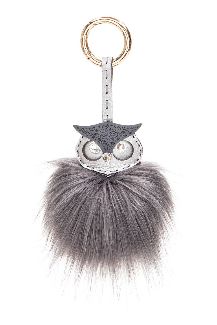 Iconic Owl Fur Pom Bag Charm Key Chain