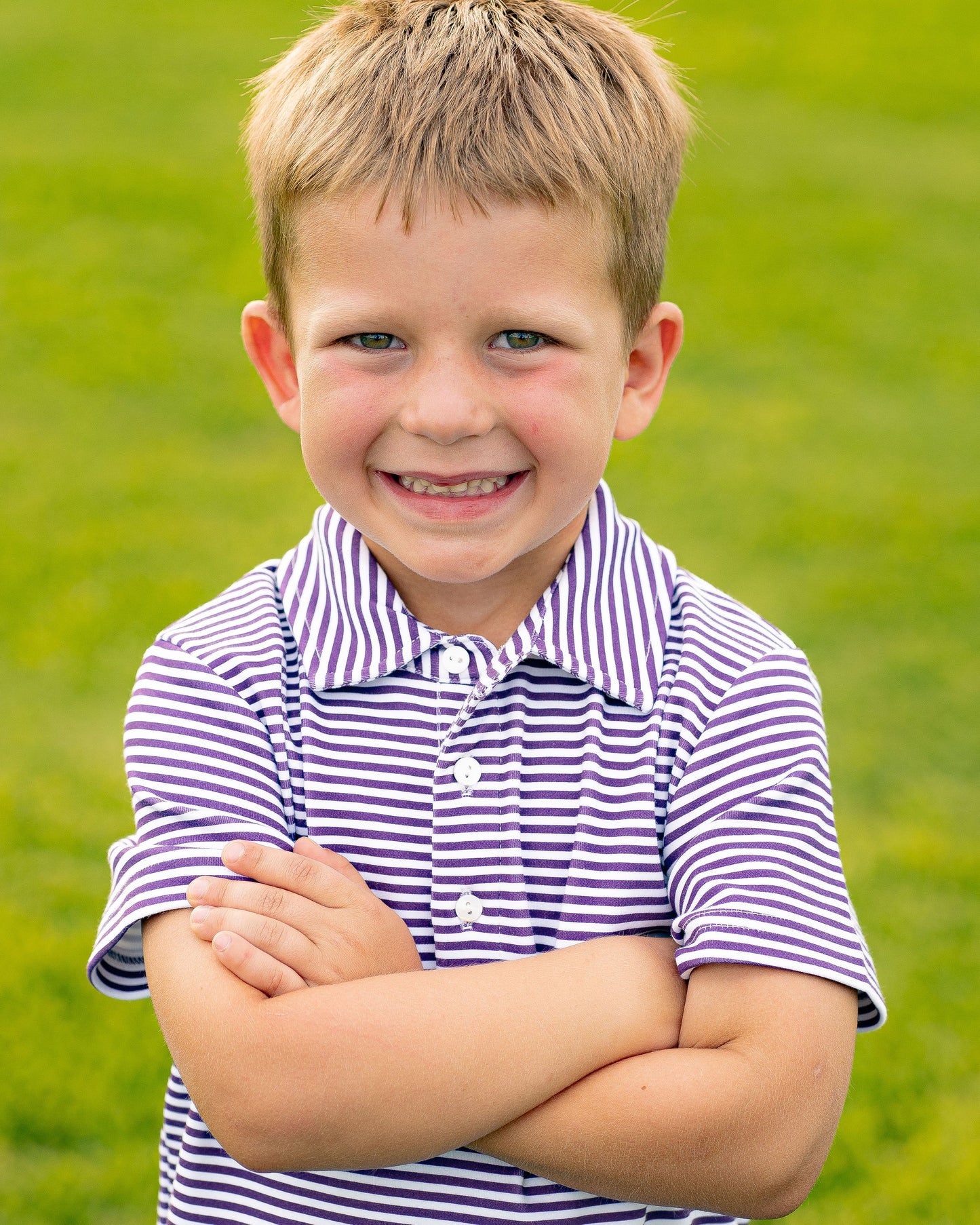 Game Day Patrick Shirt - Purple and White Stripe