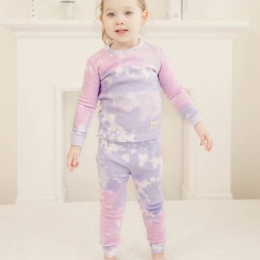 Tie Dyeing Pink Purple Long Sleeve PJs