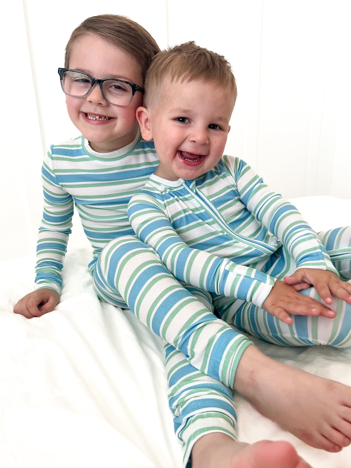 LAGOON STRIPE | ZIP ROMPER