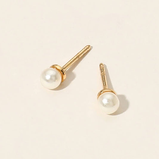 18K Gold Filled Hypoallergenic Pearl Stud Earrings
