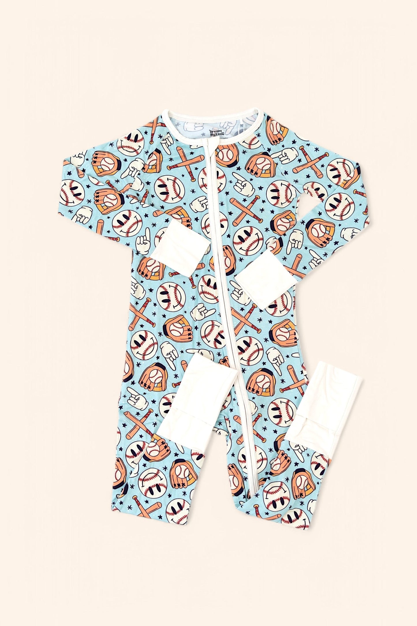 BASEBALL SMILEY DREAM ROMPER