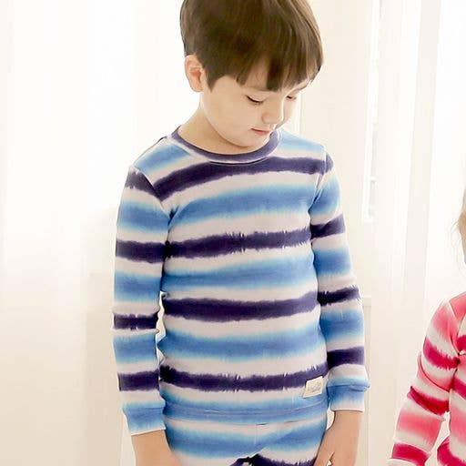 Tie Dyeing Blue Navy Long Sleeve PJs