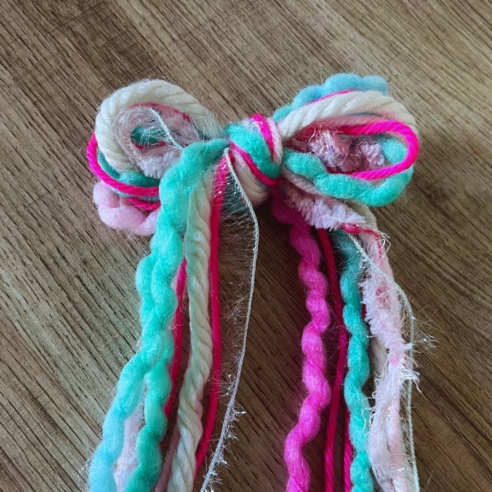 Whimsical Yarn Hair Bow for girls