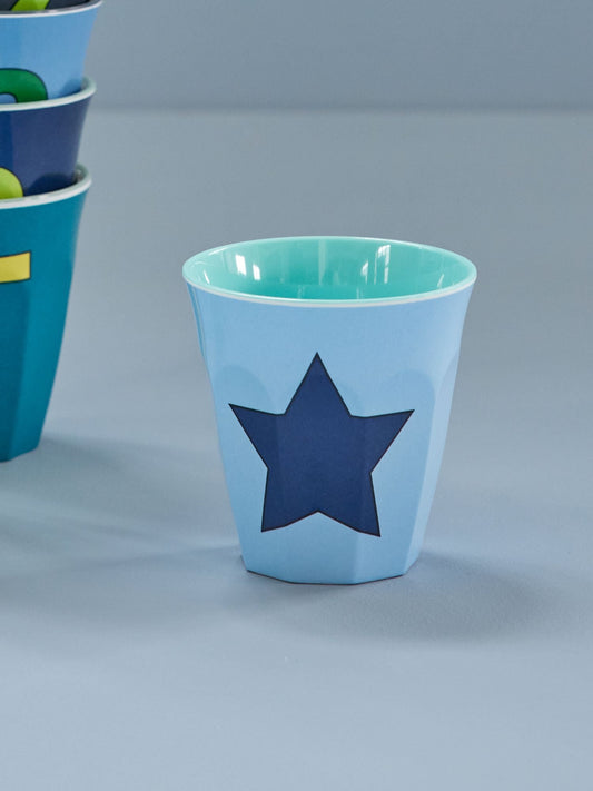 Medium Melamine Cup | Star in Soft Blue Print