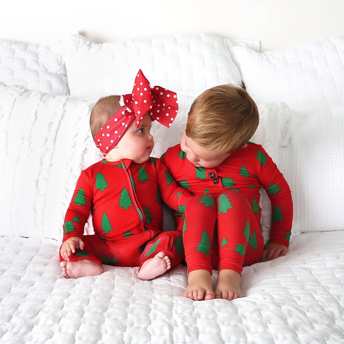 Christmas Trees Convertible Zip Onesie