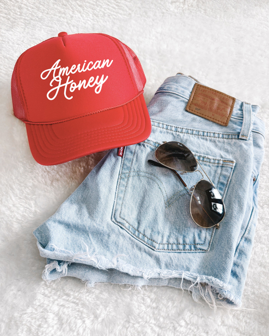 American Honey 🍯🇺🇸 Trucker Hat (Women/Youth Sizes Available)