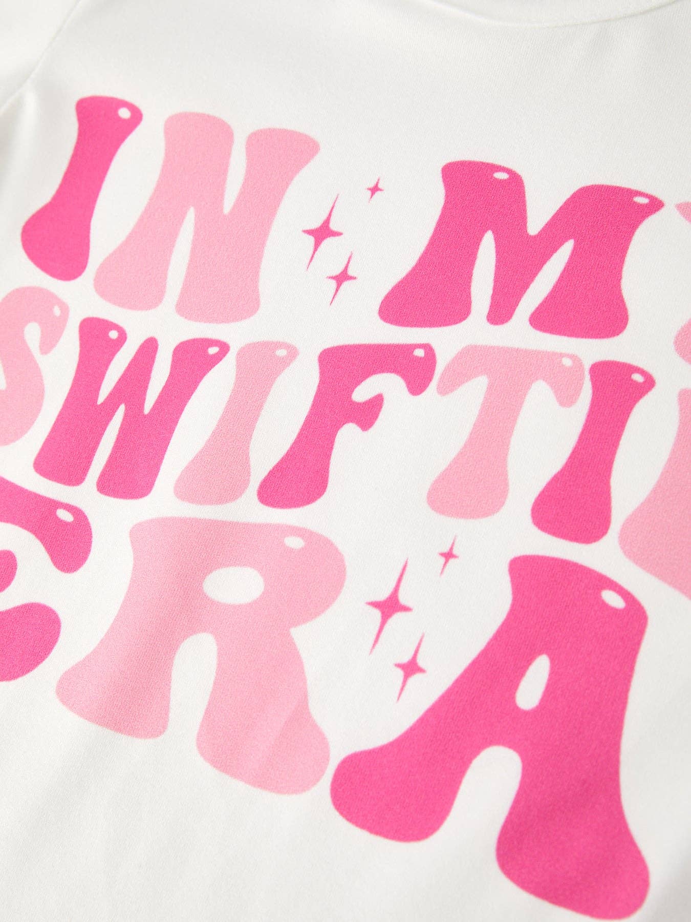 “IN MY SWIFTIE ERA” Print Top +Bell Bottom Pants Set