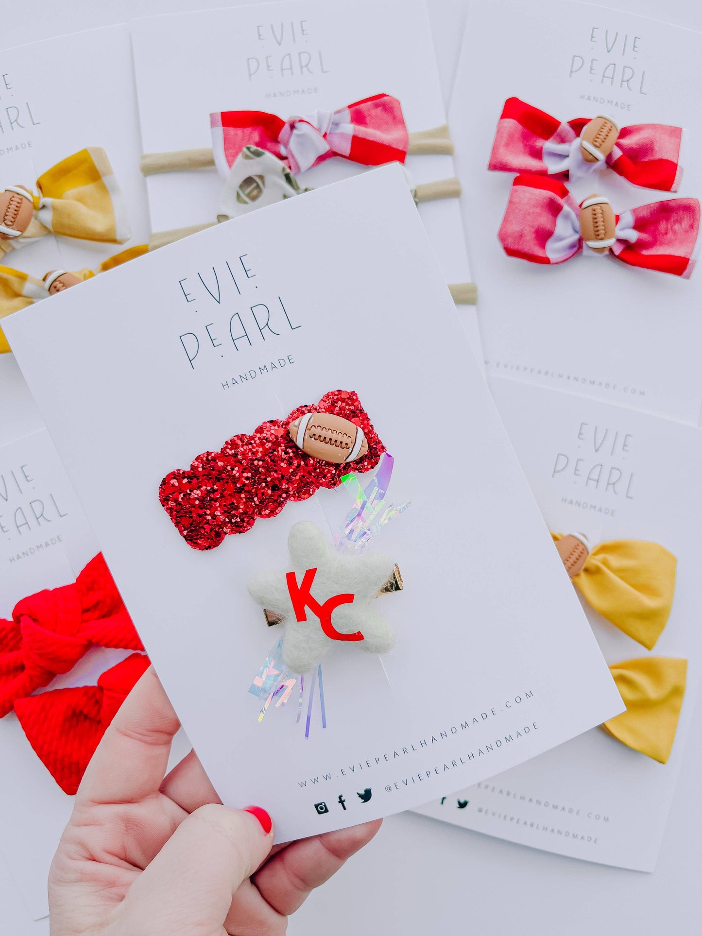 Red Glitter Snap Clip & KC Star Clip Set