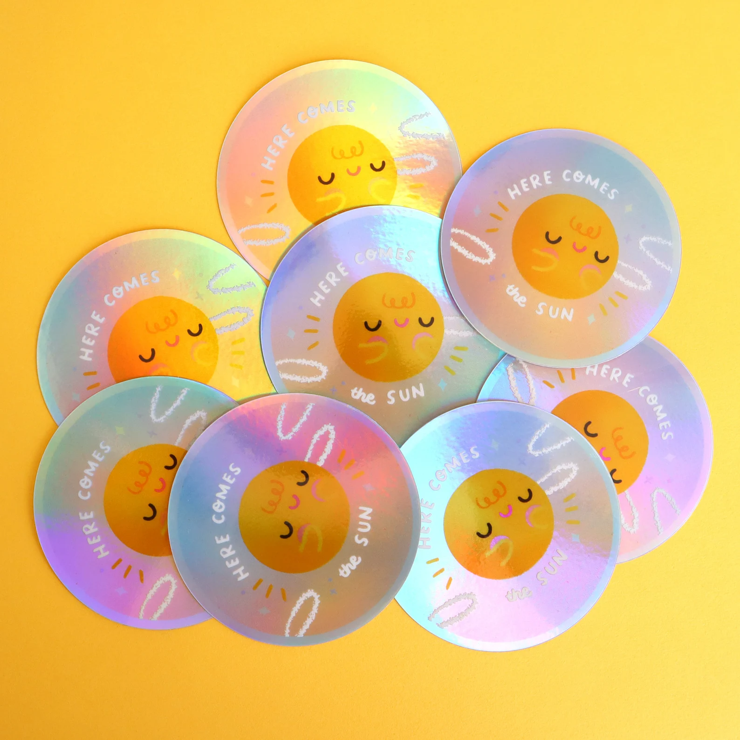 Here Comes the Sun Holographic Sticker