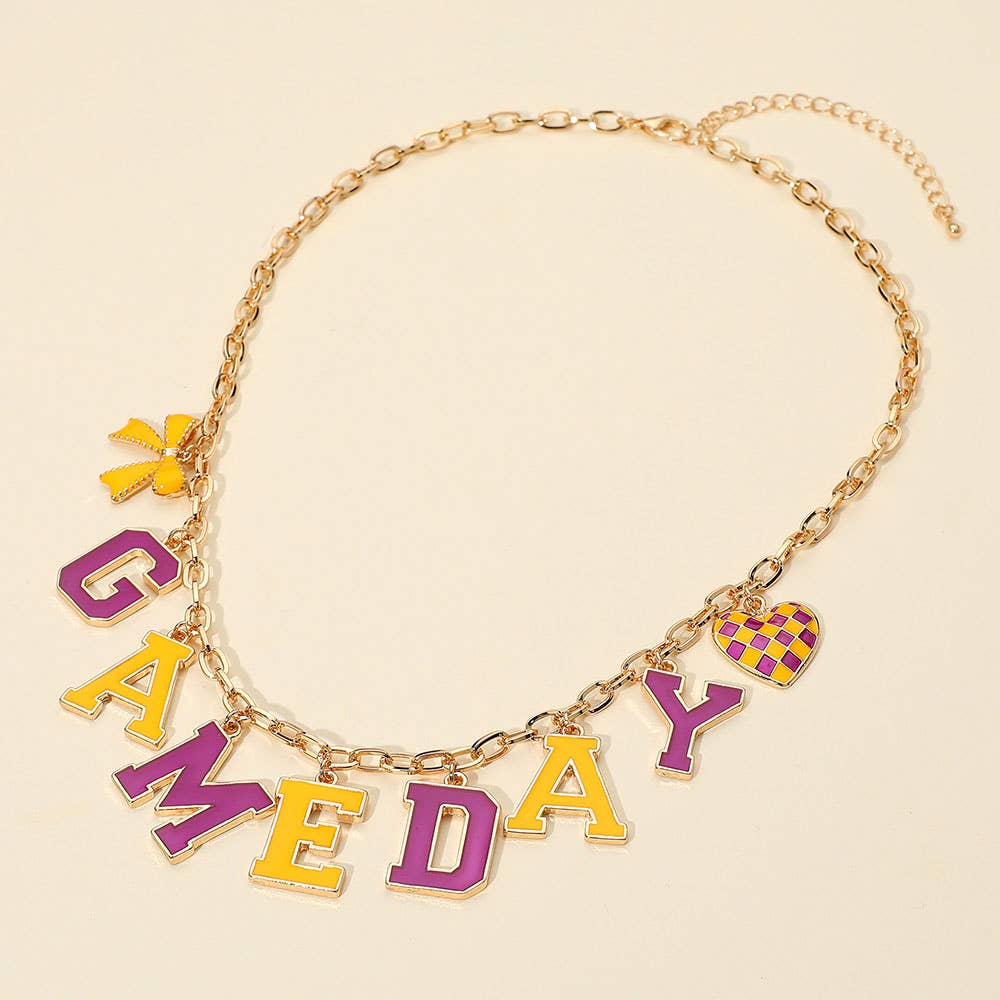 GAME DAY Letter Charm Station Necklace