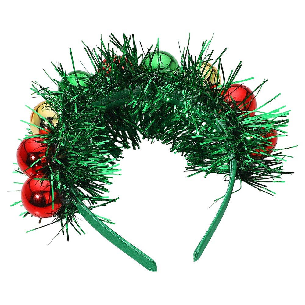 Festive Holiday Ornament Tinsel Headband