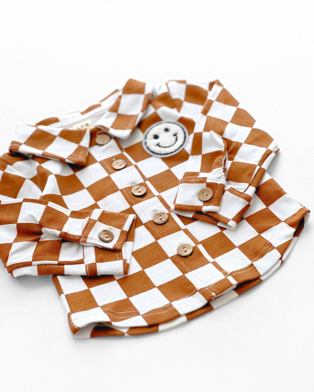 Smiley Checkered Copper Shacket