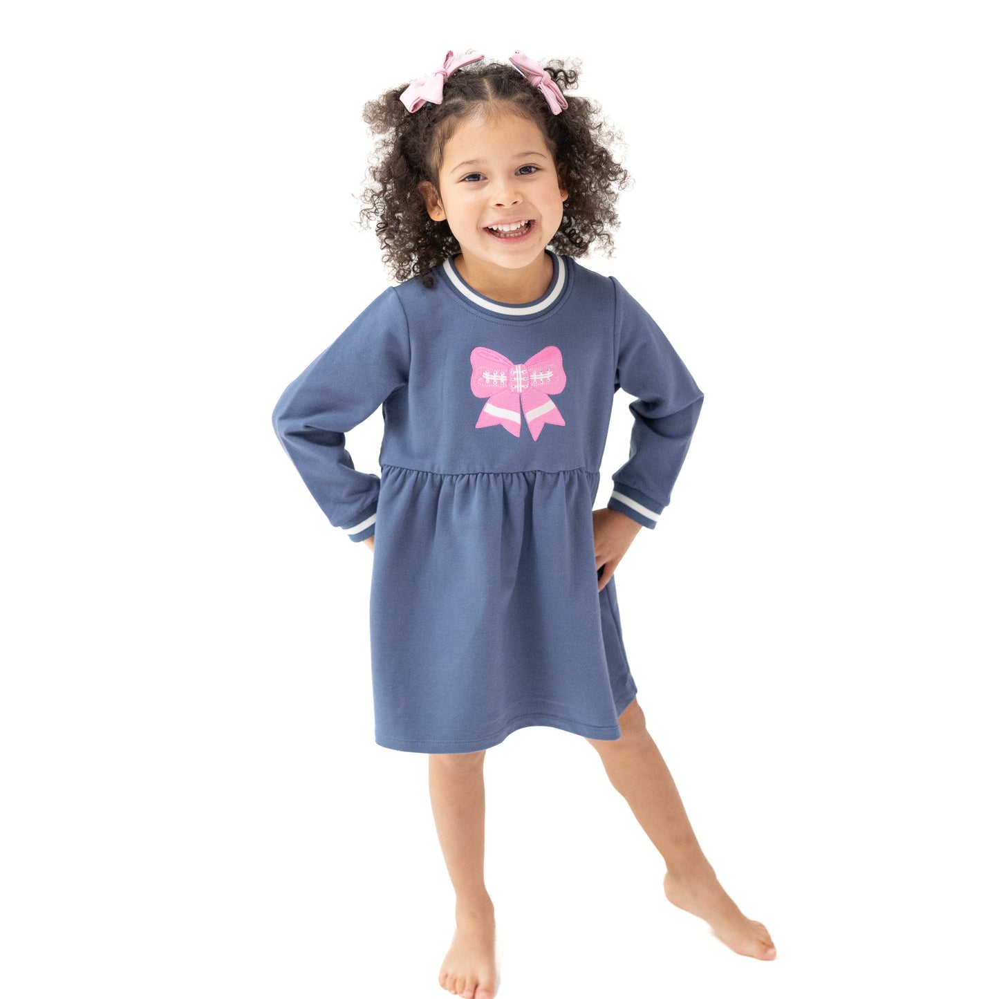 Pink Bow French Terry Dress