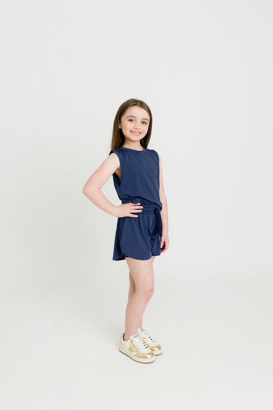 Navy Blue High Low Tank