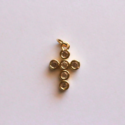 Bezeled Cross Charm