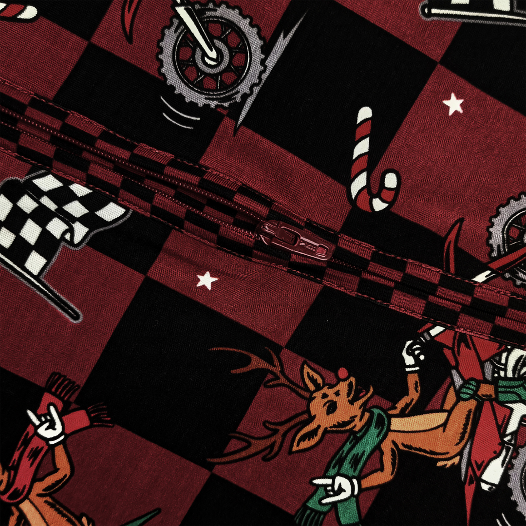 Rudolph The Red Nose Racer Zip Up Pajamas