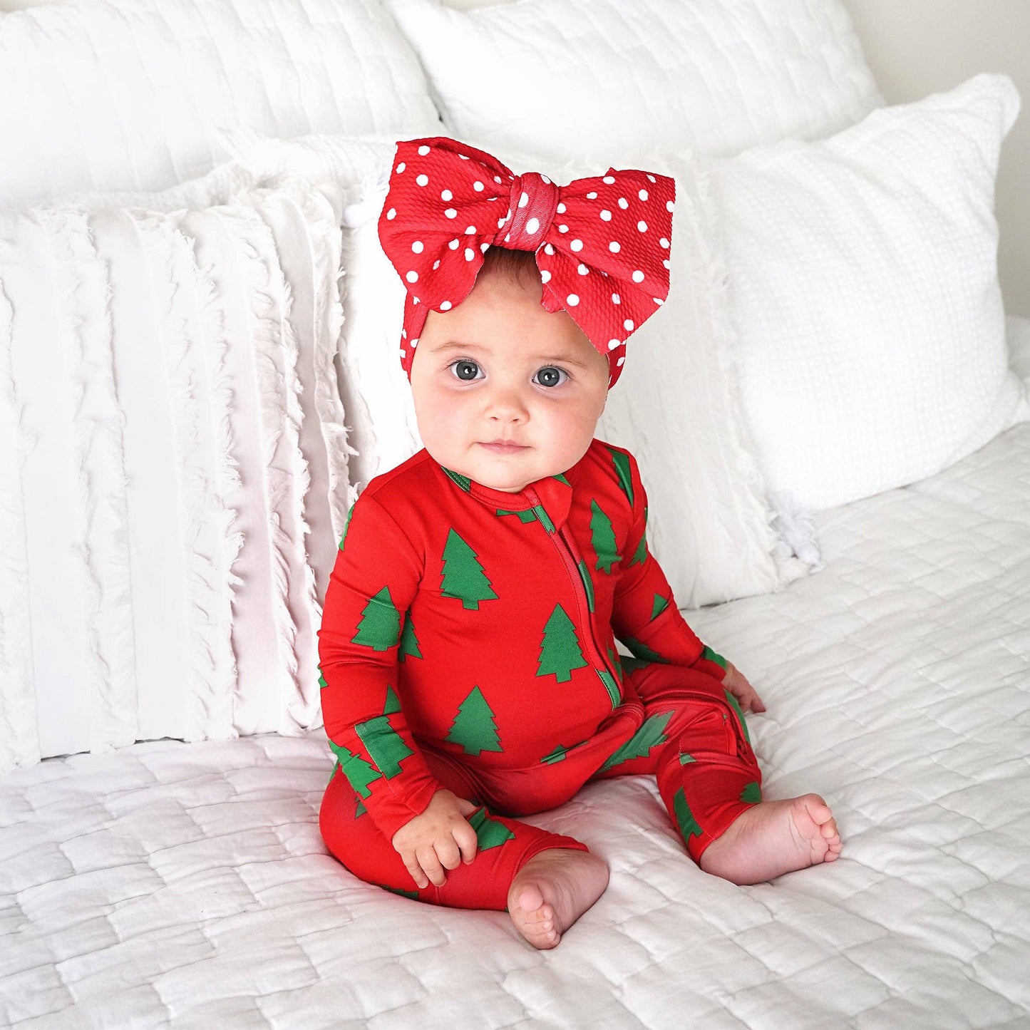 Christmas Trees Convertible Zip Onesie