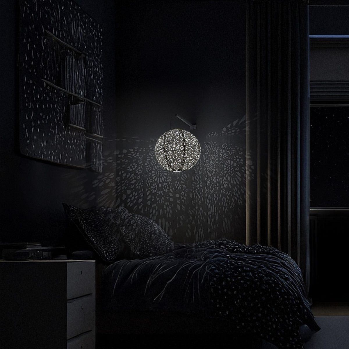 Stella Luxe Globe Chantilly Lace Porcelain LED Lantern (Battery Powered)